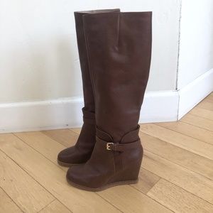 Kate Spade Pebbled Leather Wedge Boots